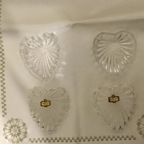 NEW MILANO CRYSTAL  D ADRIANA 2 HEART BOX W/ LID EUROPEAN CRYSTAL 24% LEAD - Picture 4 of 6